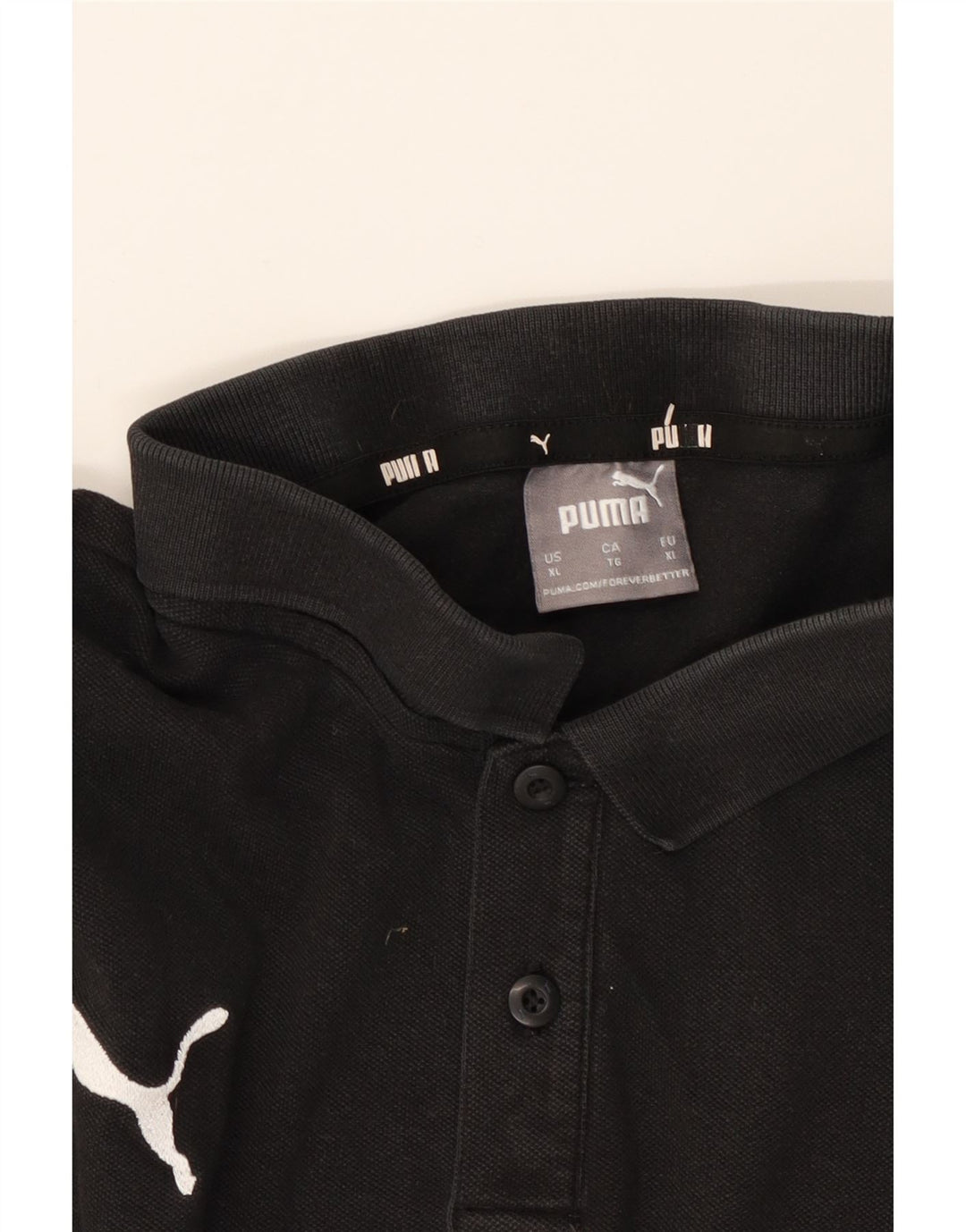 PUMA Mens Polo Shirt XL Black Cotton Vintage Puma and Second-Hand Puma from Messina Hembry 