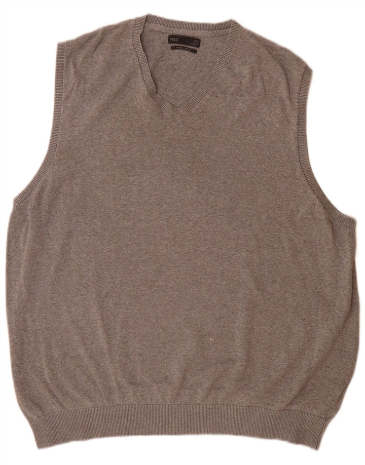 Regata masculina Marks & Spencer com colete 2XL algodão cinza