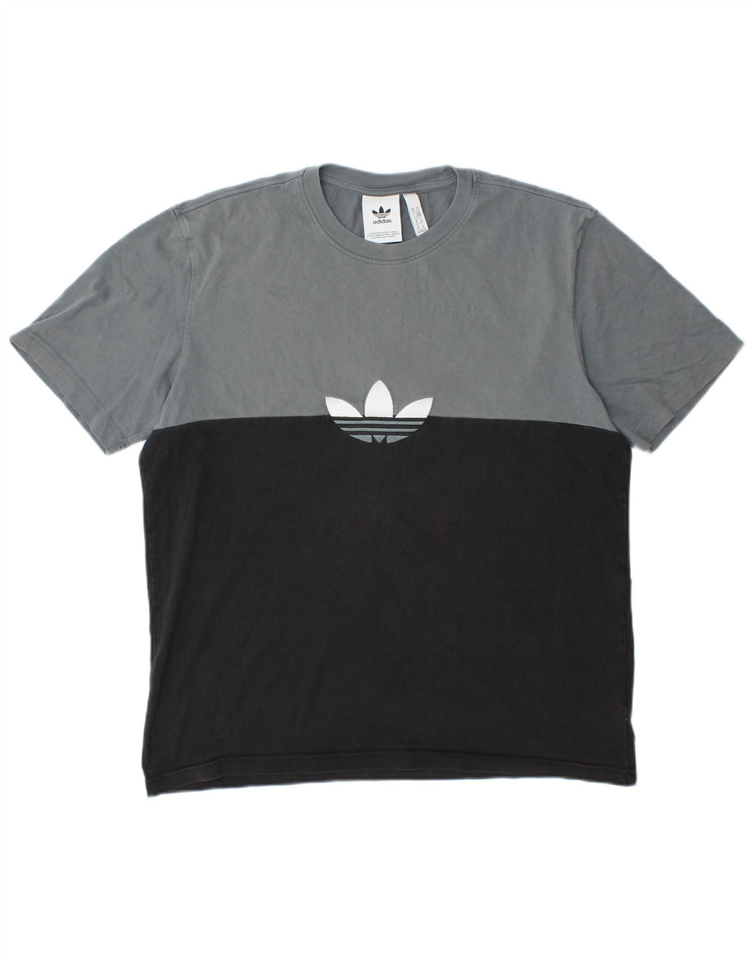 ADIDAS Mens Graphic T-Shirt Top Médio Preto Colorblock Algodão