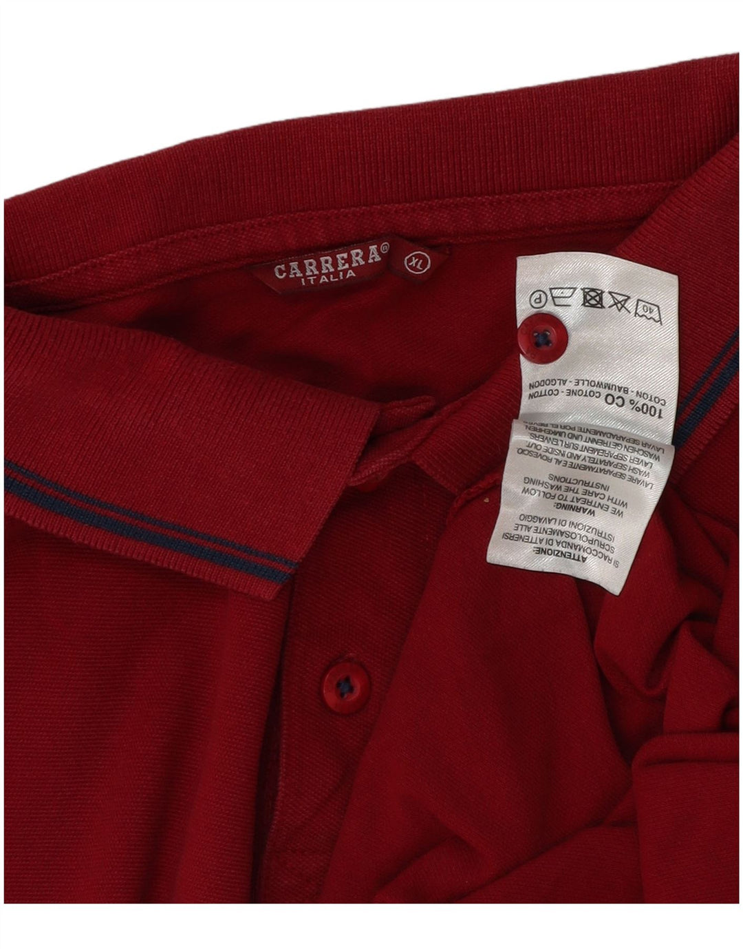 Camisa polo masculina Carrera XL algodão vermelho