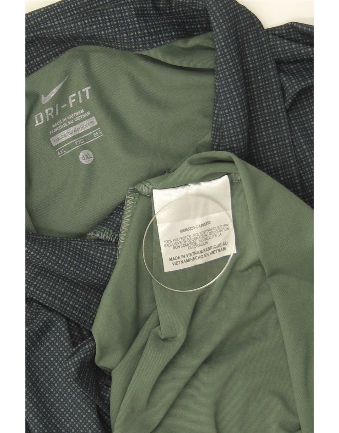 Camisa polo masculina Nike Dri Fit 4XL poliéster manchado verde