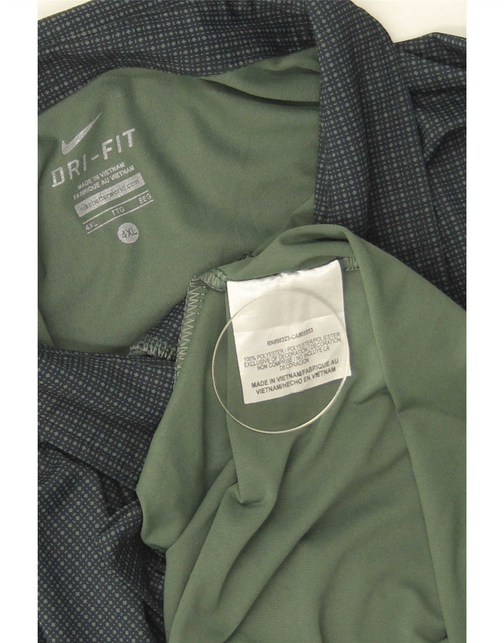 Camisa polo masculina Nike Dri Fit 4XL poliéster manchado verde