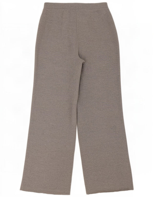 Calça de treino feminina Zara com perna larga UK 12 poliéster cinza médio