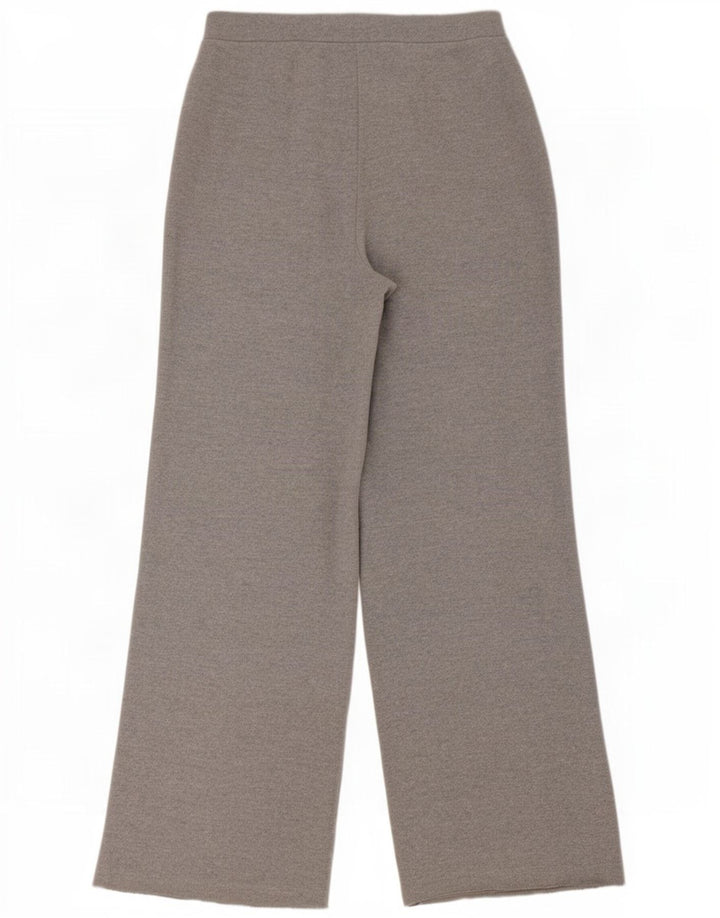 Calça de treino feminina Zara com perna larga UK 12 poliéster cinza médio