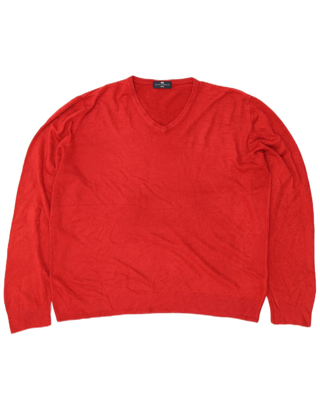 Suéter masculino MARKS & SPENCER Blue Harbor com decote em V XL vermelho acrílico