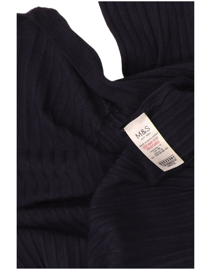 Suéter cardigã feminino Longline da Marks & Spencer Reino Unido 12 médio azul marinho