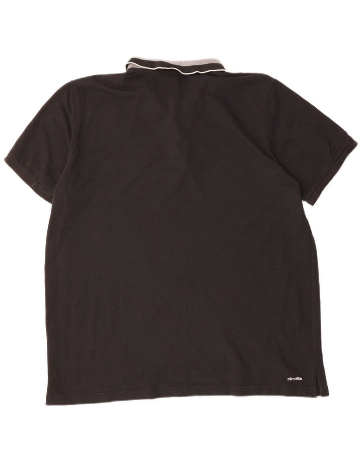 ADIDAS Mens Climalite Polo Shirt 2XL Algodão Preto