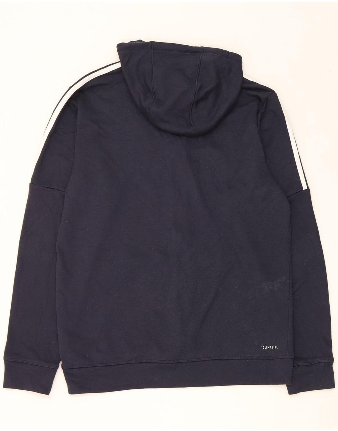 Suéter masculino Adidas Climalite Zip com capuz médio azul marinho poliéster