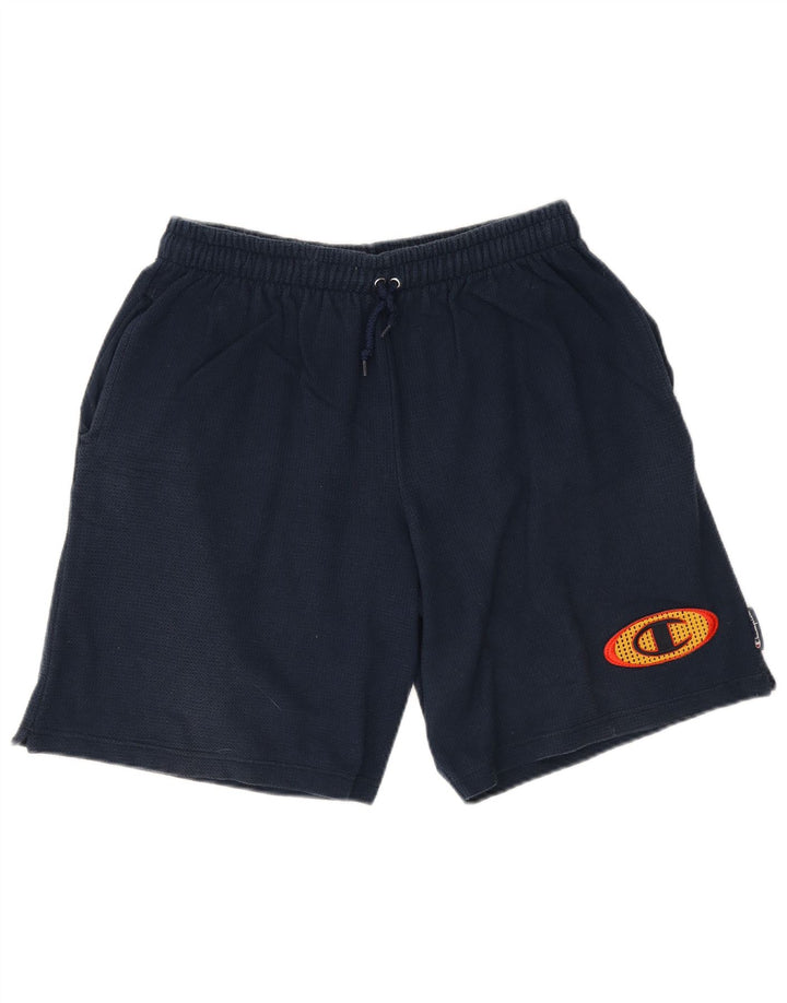 Shorts esportivos gráficos masculinos Champion médio algodão azul marinho