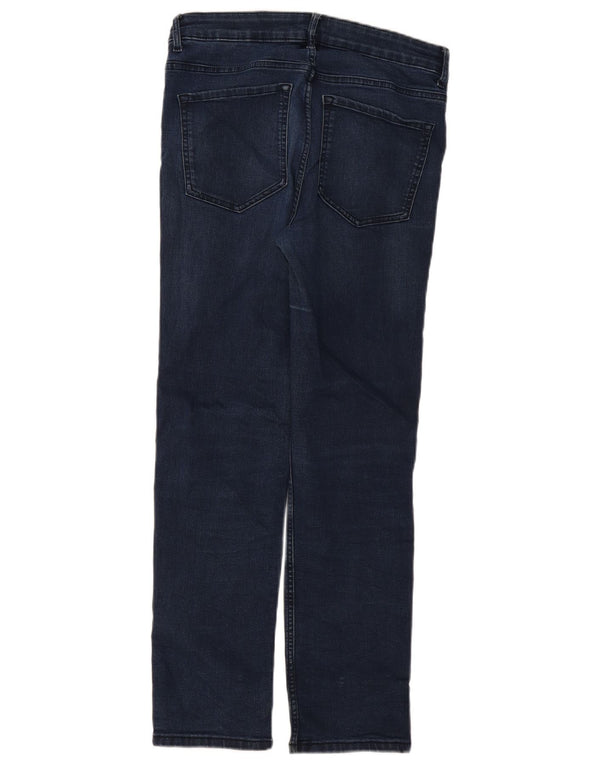 Jeans retos femininos Marks & Spencer UK 12 médio W30 L28 azul marinho