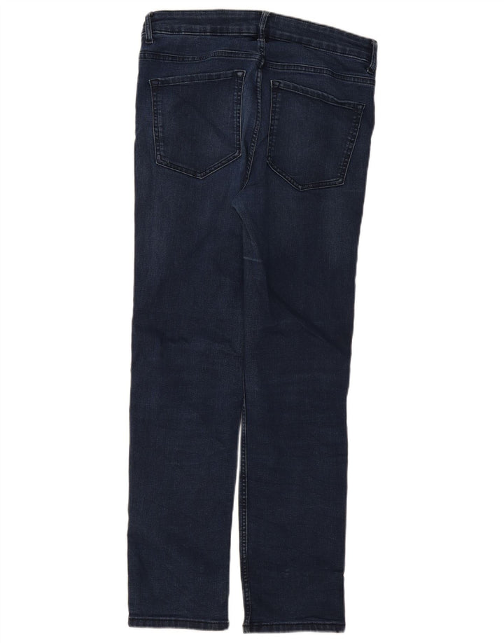 Jeans retos femininos Marks & Spencer UK 12 médio W30 L28 azul marinho