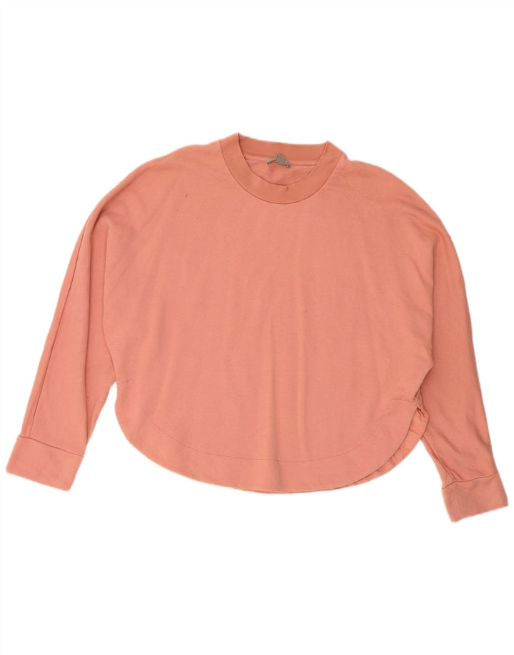 COS feminino oversized crop moletom jumper Reino Unido 10 pequeno algodão rosa