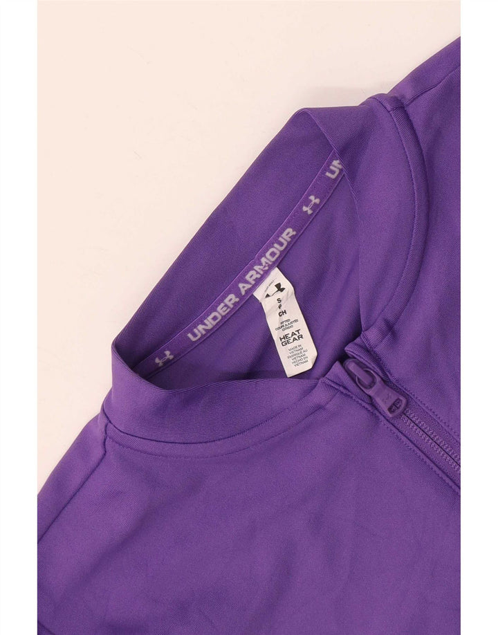 Under Armour Feminino Crop Pullover Treino Top UK 10 Pequeno Roxo