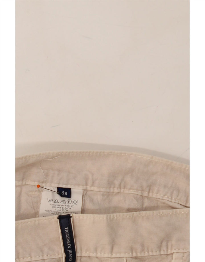 TRUSSARDI Mens Straight Chino Trousers W38 L30 Beige Cotton Vintage Trussardi and Second-Hand Trussardi from Messina Hembry 