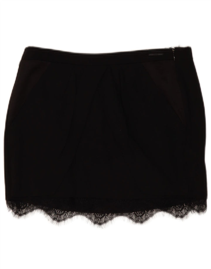 Mini saia feminina Guess cintura baixa W29 médio preto Lyocell