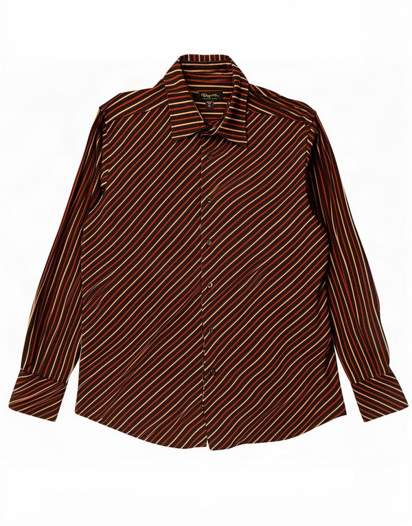 Camisa masculina de veludo Tipo'S XL listrada preta de algodão