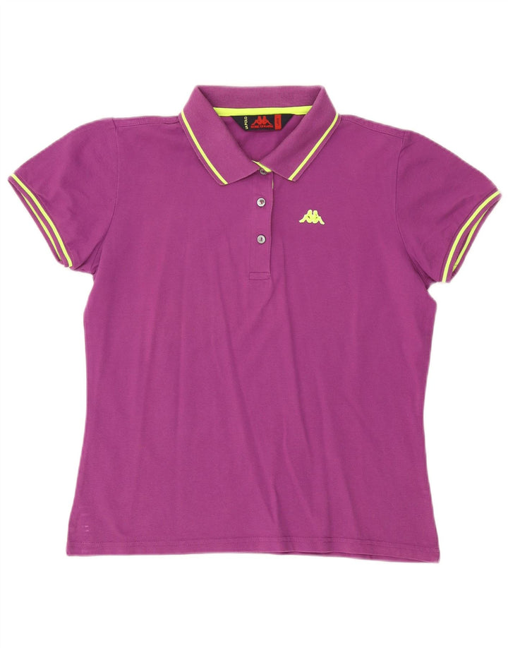 Camisa polo feminina KAPPA UK 14 grande algodão roxo