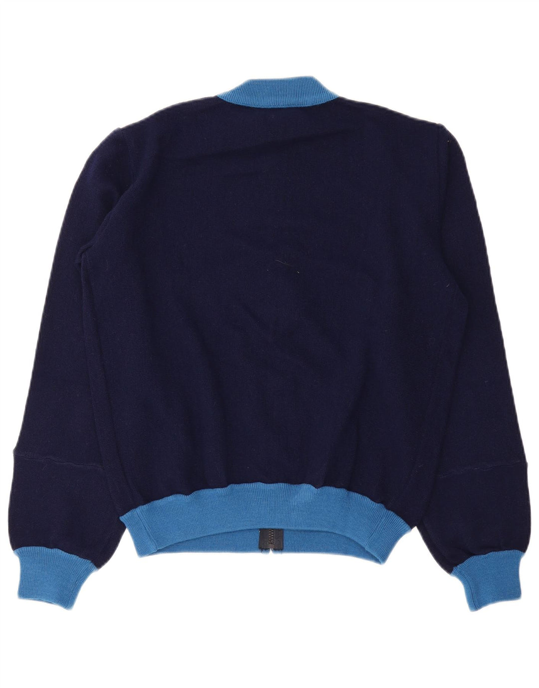 Jaqueta vintage masculina de agasalho pequeno azul marinho colorblock