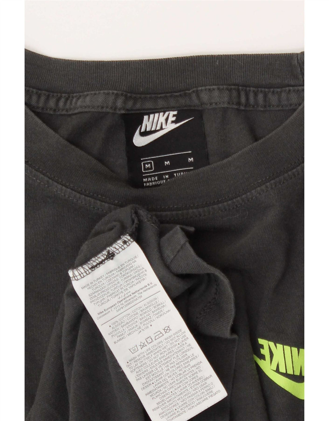 Camiseta Nike masculina gráfica Top algodão cinza médio