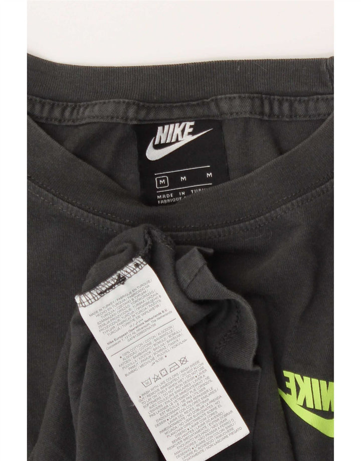 Camiseta Nike masculina gráfica Top algodão cinza médio