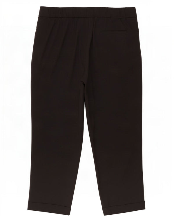 Calça feminina Marks & Spencer de cintura alta UK 18 XL W40 L28 poliéster preto