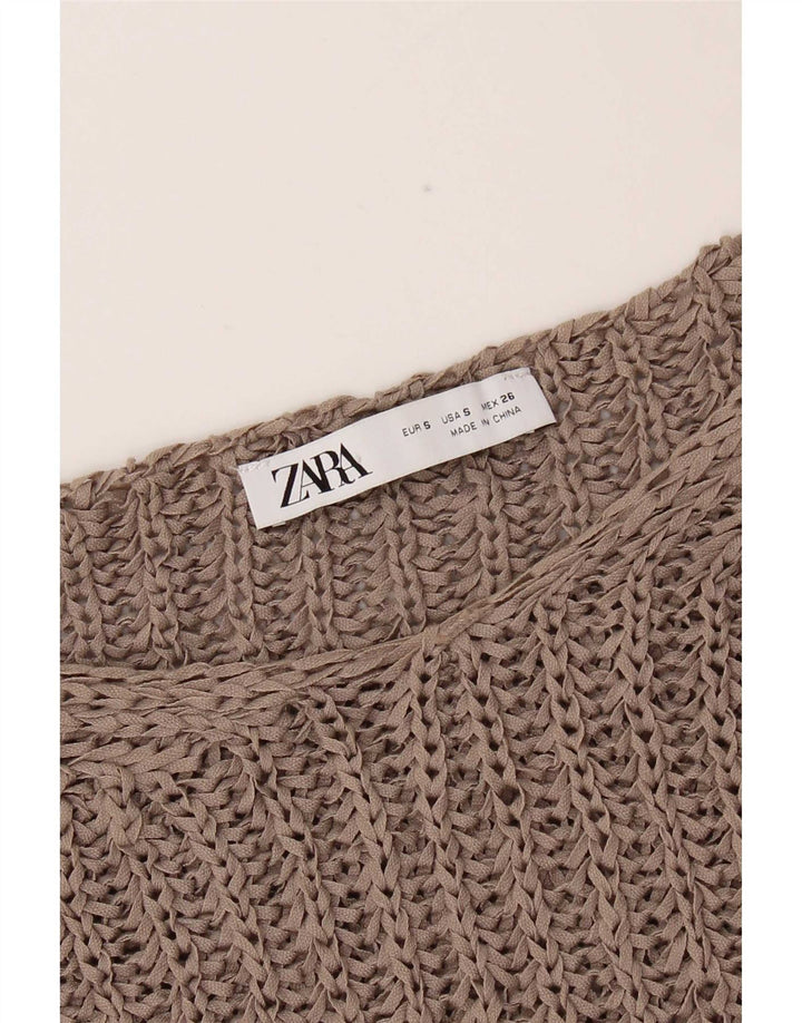 Zara Womens Oversized Vest Tank Top Reino Unido 10 Pequeno Bege
