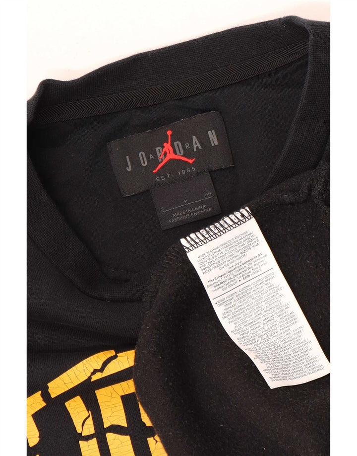 Jordan Mens Graphic Moletom Jumper Pequeno Algodão Preto