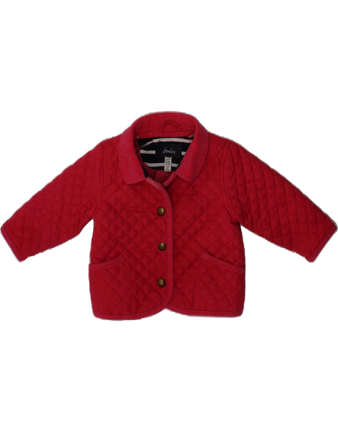 JOULES Baby Girls Quilted Jacket 3-6 Months Pink Polyester Vintage Joules and Second-Hand Joules from Messina Hembry 