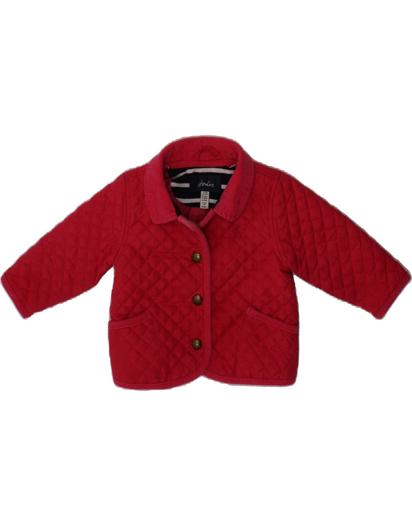 JOULES Baby Girls Quilted Jacket 3-6 Months Pink Polyester Vintage Joules and Second-Hand Joules from Messina Hembry 