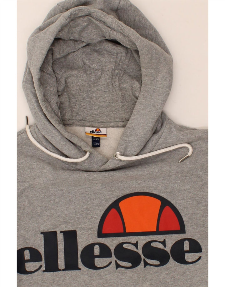ELLESSE Mens Graphic Hoodie Jumper XS Grey Cotton Vintage Ellesse and Second-Hand Ellesse from Messina Hembry 