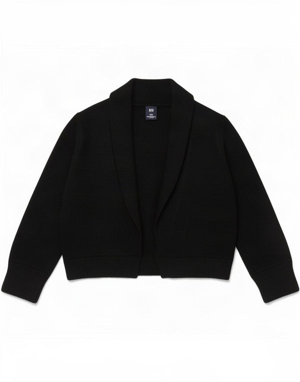 Bolero Jumper feminino de manga 3/4 da Gap Reino Unido 10 pequeno preto nylon
