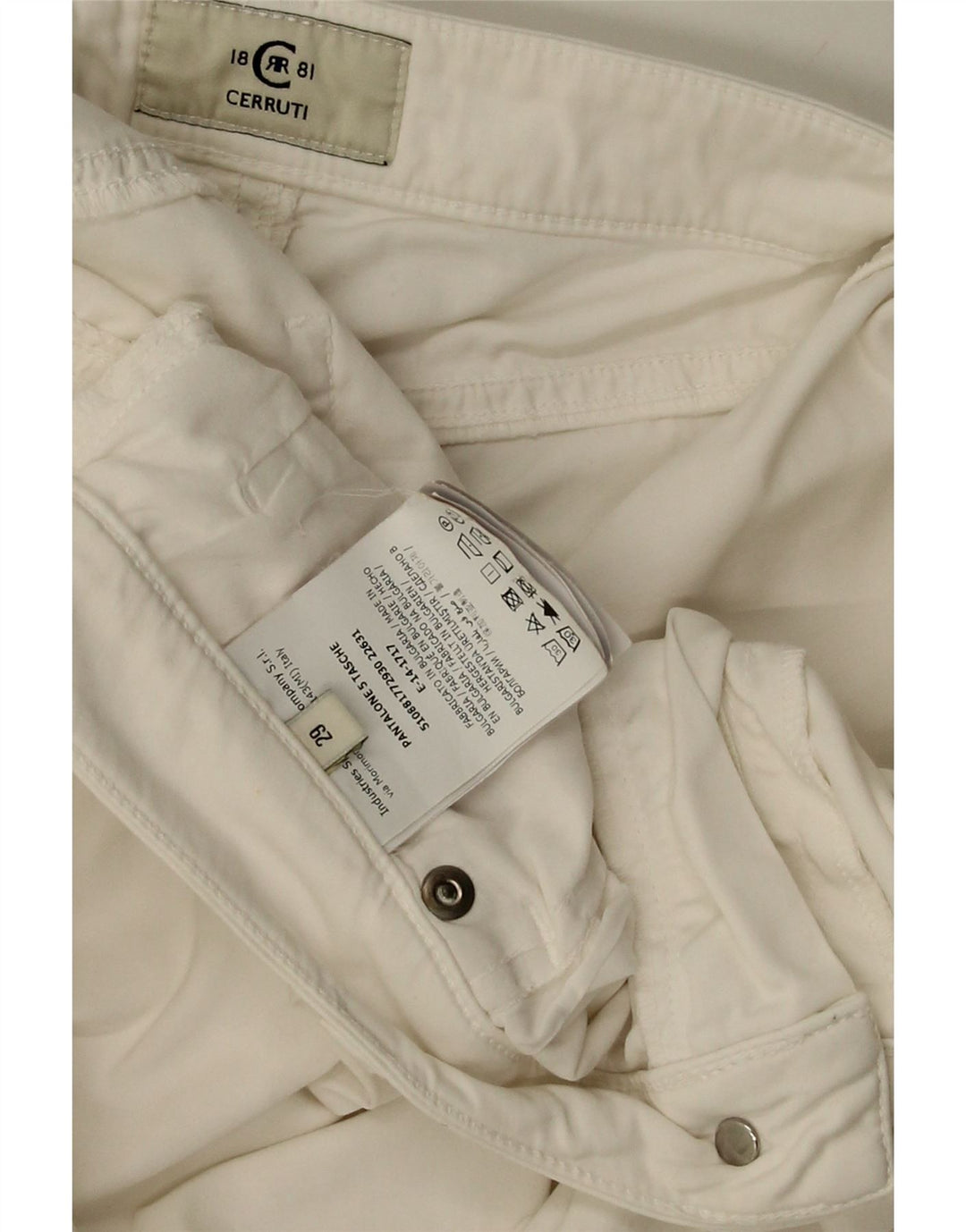 CERRUTI 1881 Womens Slim Cropped Trousers W29 L25 White Cotton Vintage Cerruti 1881 and Second-Hand Cerruti 1881 from Messina Hembry 
