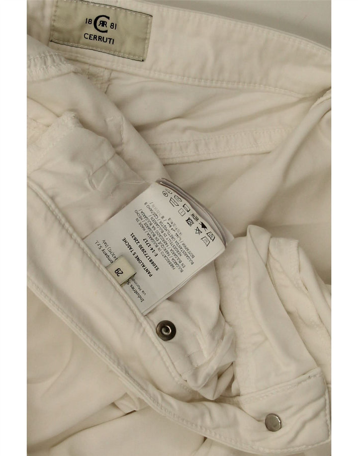 CERRUTI 1881 Womens Slim Cropped Trousers W29 L25 White Cotton Vintage Cerruti 1881 and Second-Hand Cerruti 1881 from Messina Hembry 