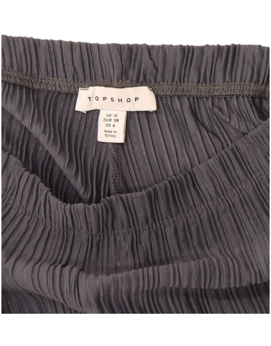 Calça de treino feminina TOPSHOP com pernas largas Reino Unido 10 poliéster cinza pequeno