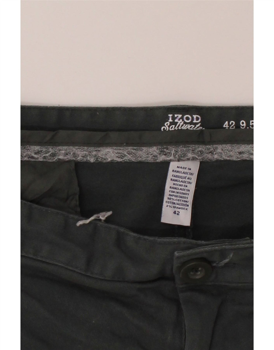IZOD Mens Salt Water Chino Shorts W42 2XL Grey Cotton Vintage Izod and Second-Hand Izod from Messina Hembry 