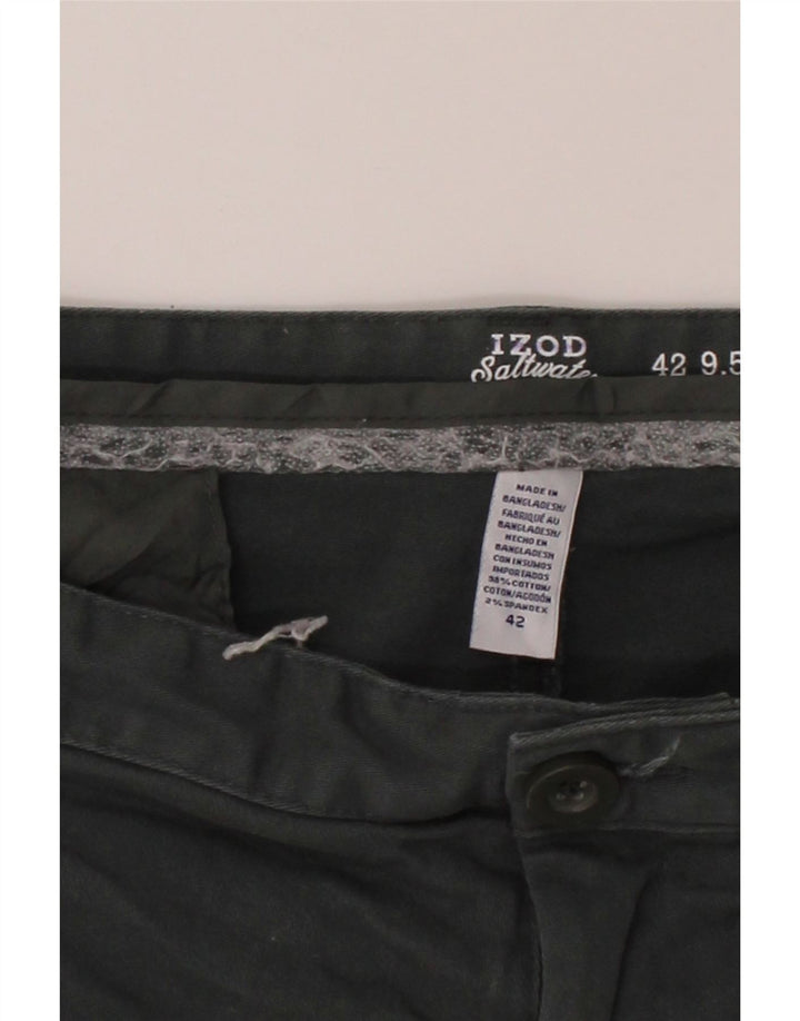 IZOD Mens Salt Water Chino Shorts W42 2XL Grey Cotton Vintage Izod and Second-Hand Izod from Messina Hembry 