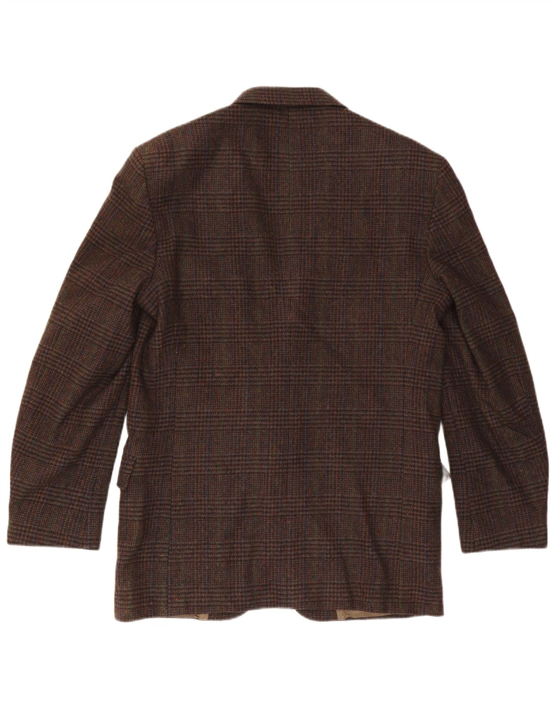 Jaqueta blazer masculina Woolrich com 2 botões Reino Unido 38 lã houndstooth marrom médio