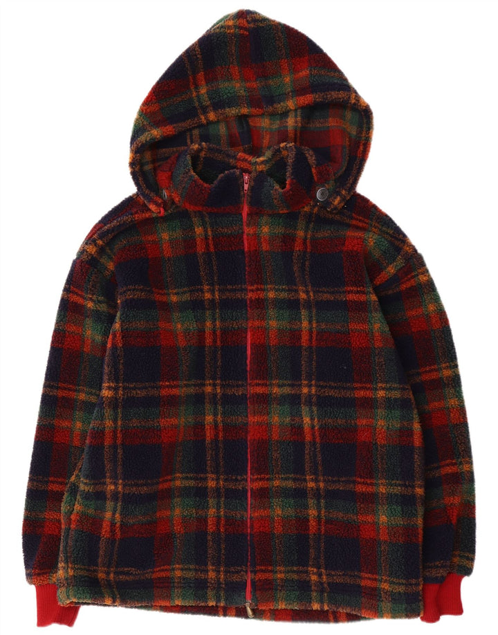 Jaqueta masculina de lã com capuz Jockey UK 38 poliéster xadrez multicolorido médio