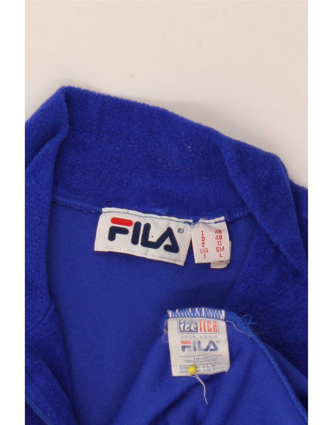 Fila Mens Zip Neck Fleece Jumper IT 48 Poliéster Azul Médio