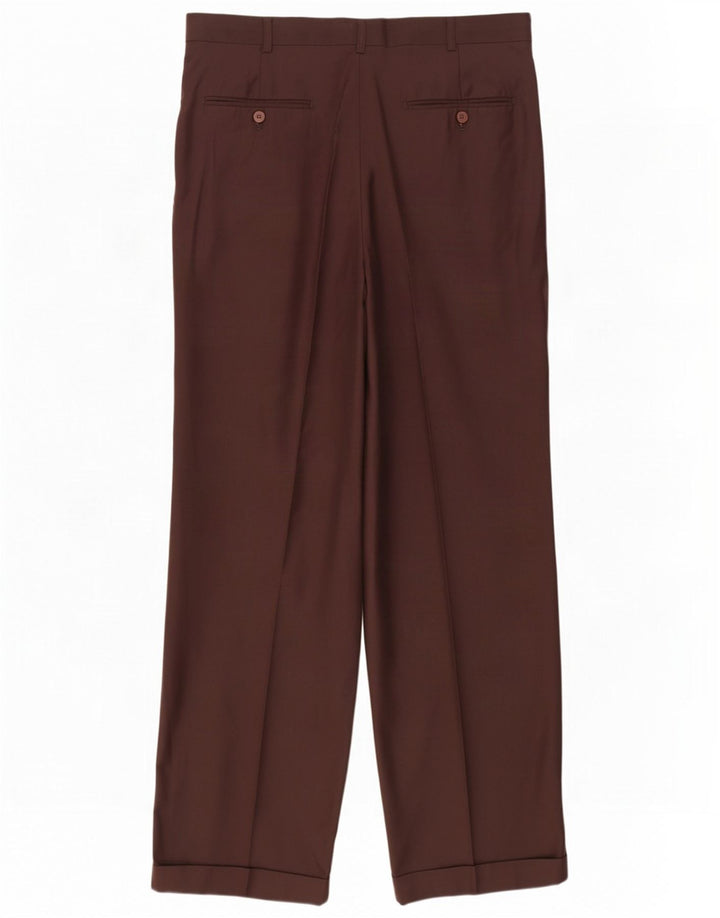 Calça masculina Pierre Cardin com pegged terno W34 L29 lã marrom