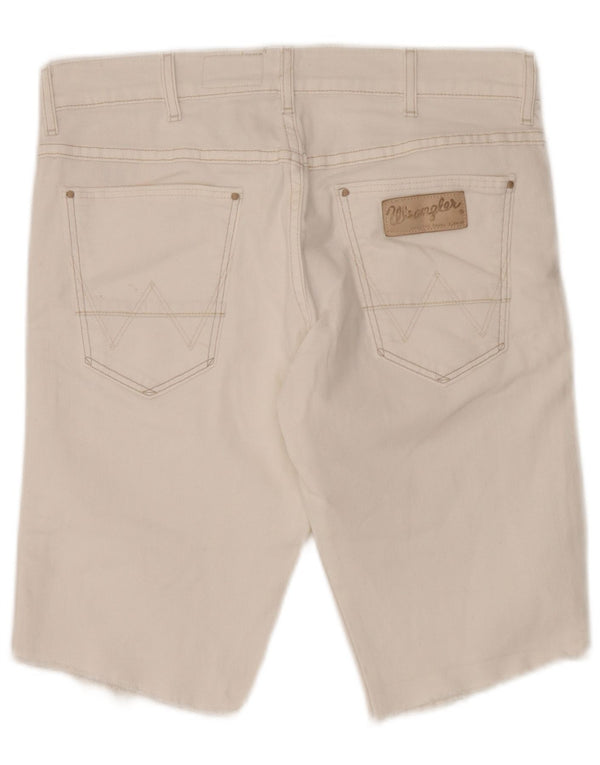 Wrangler Mens Vegas Denim Shorts W31 Médio Algodão Branco