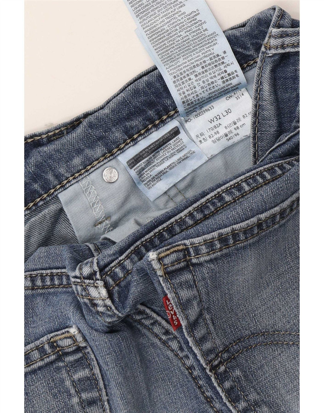 Calça Jeans Slim Feminina Levi's W32 L30 Azul Algodão