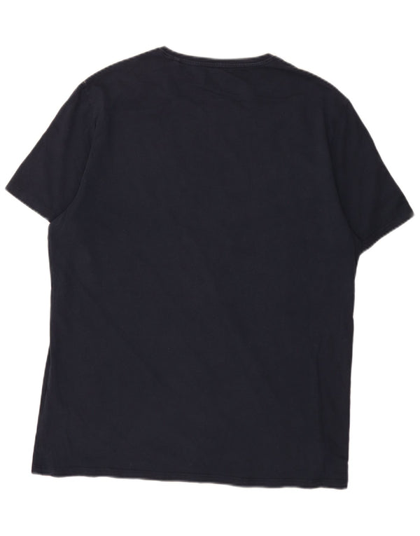 Camiseta masculina Guess Slim Fit com estampa gráfica XL azul marinho algodão