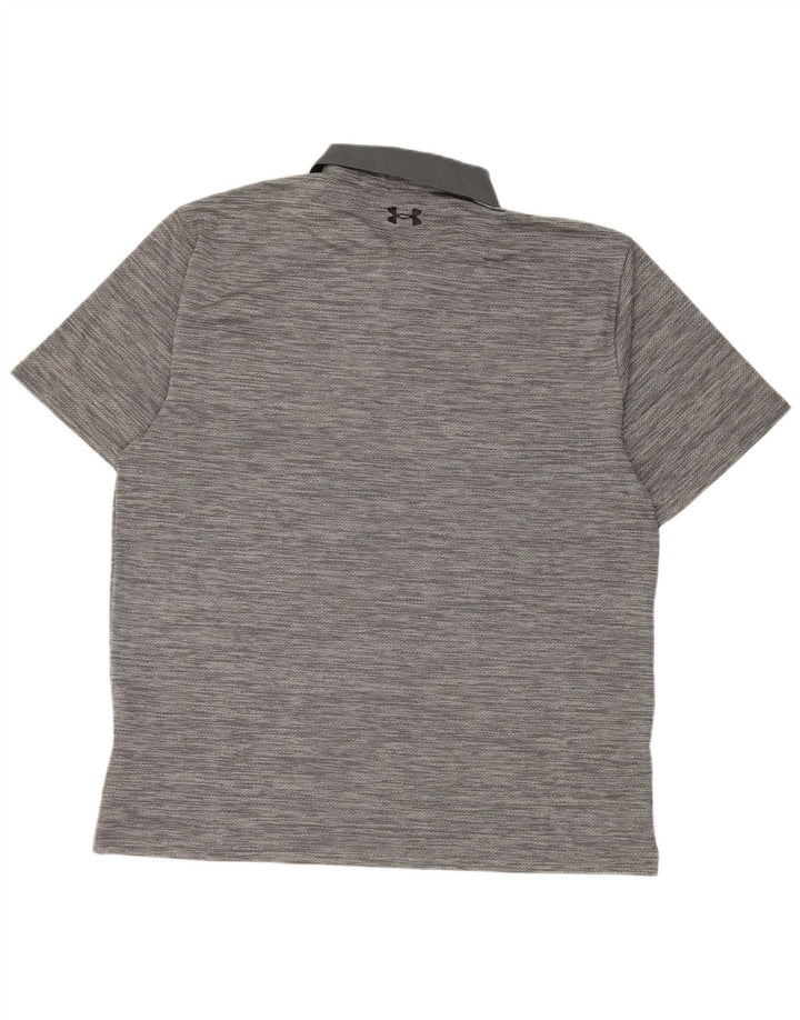 Camisa polo masculina Under Armour XL cinza manchada de poliéster