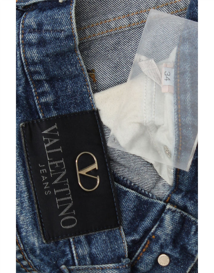 Jeans reto feminino Valentino W34 L31 algodão azul
