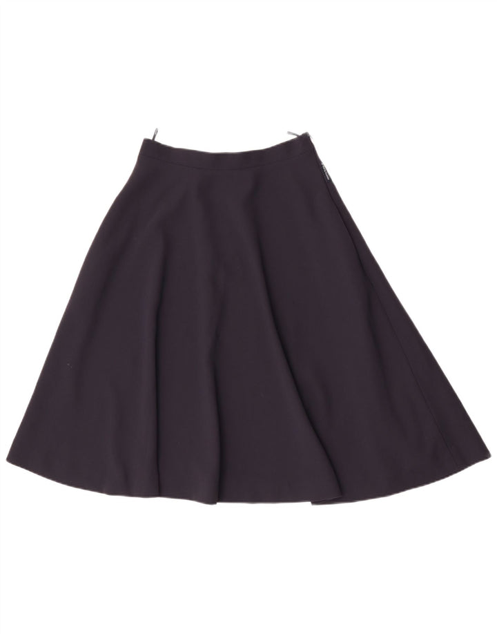Armani feminino saia evasê IT 40 pequeno W26 azul marinho poliéster