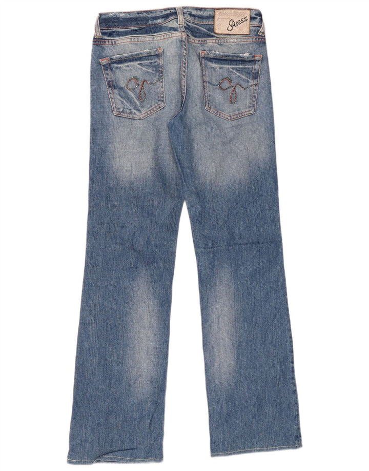 Calça jeans reta feminina GUESS W26 L29 azul algodão