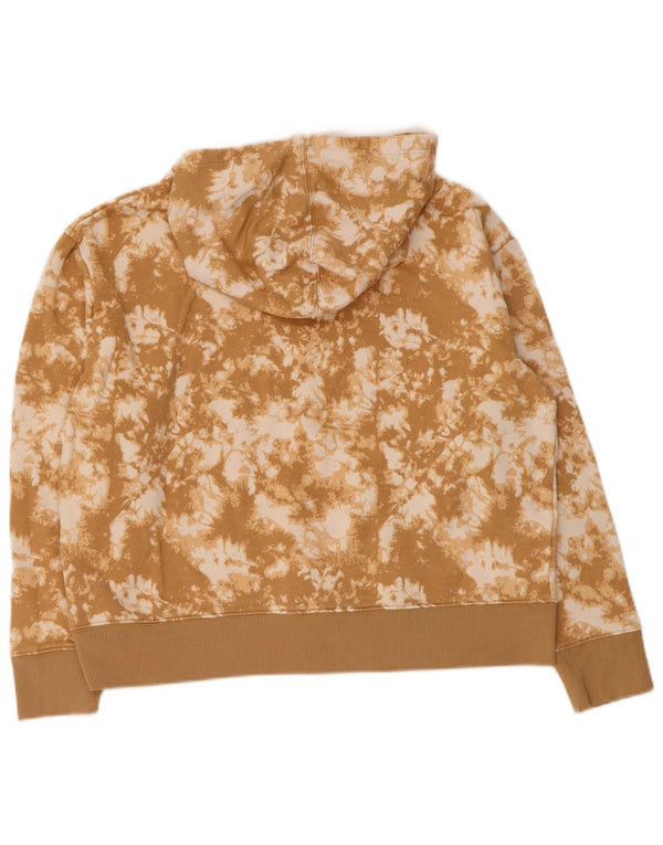 Jumper feminino com capuz gráfico Champion UK 14 algodão tie-dye bege médio