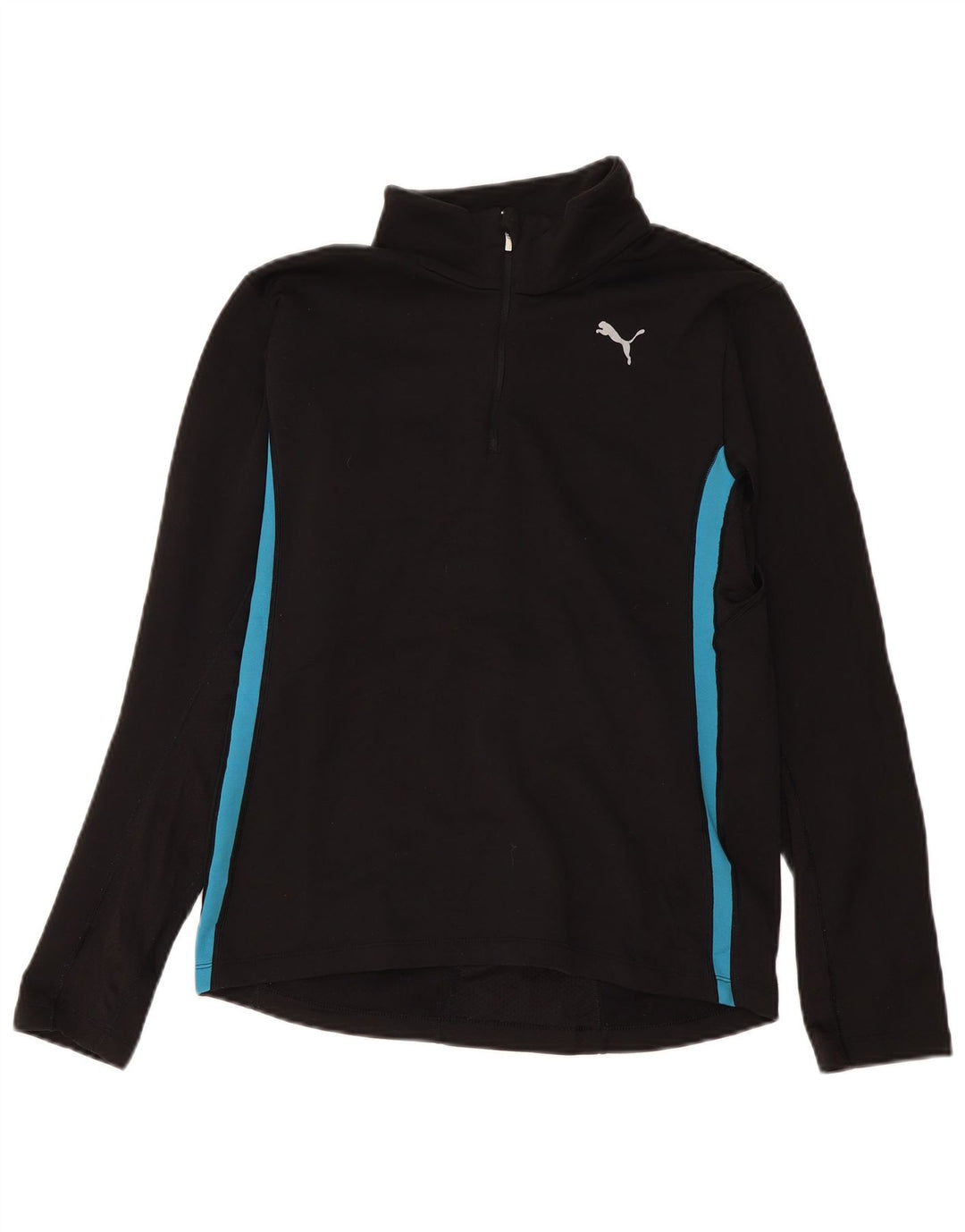 Puma feminino zip neck pulôver agasalho top UK 14 médio preto colorblock