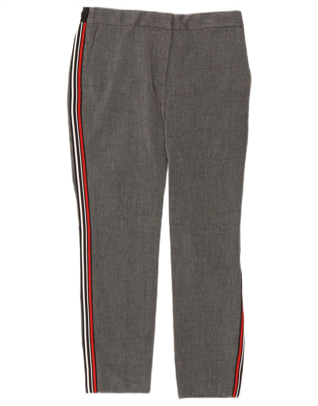 Calça feminina Zara cortada média W28 L25 poliéster cinza